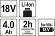 Aku Li-ion, 4A 18V Yato (YT-82844) hind ja info | Aiatööriistade varuosad | hansapost.ee