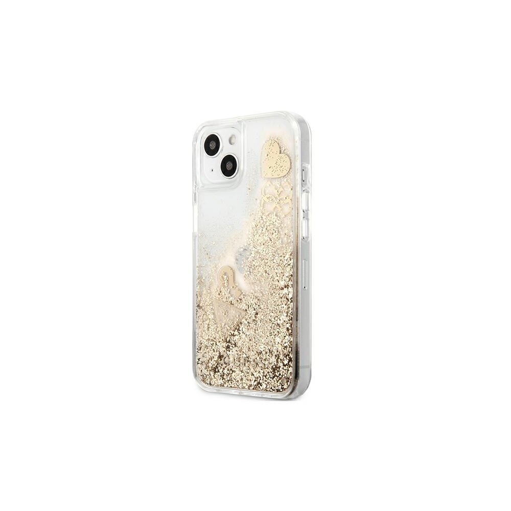 Guess case for iPhone 13 Mini 5,4'' GUHCP13SGLHFLGO gold hard case Glitter Charms hind ja info | Telefonide kaitsekaaned ja -ümbrised | hansapost.ee