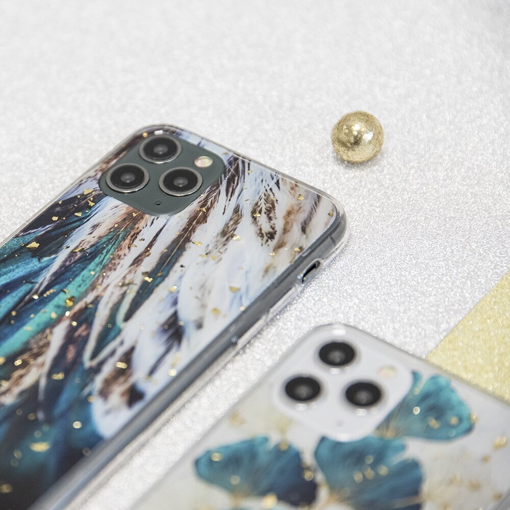 Gold Glam case for Samsung Galaxy A50 / A30 / A50s / A30s feathers цена и информация | Telefonide kaitsekaaned ja -ümbrised | hansapost.ee