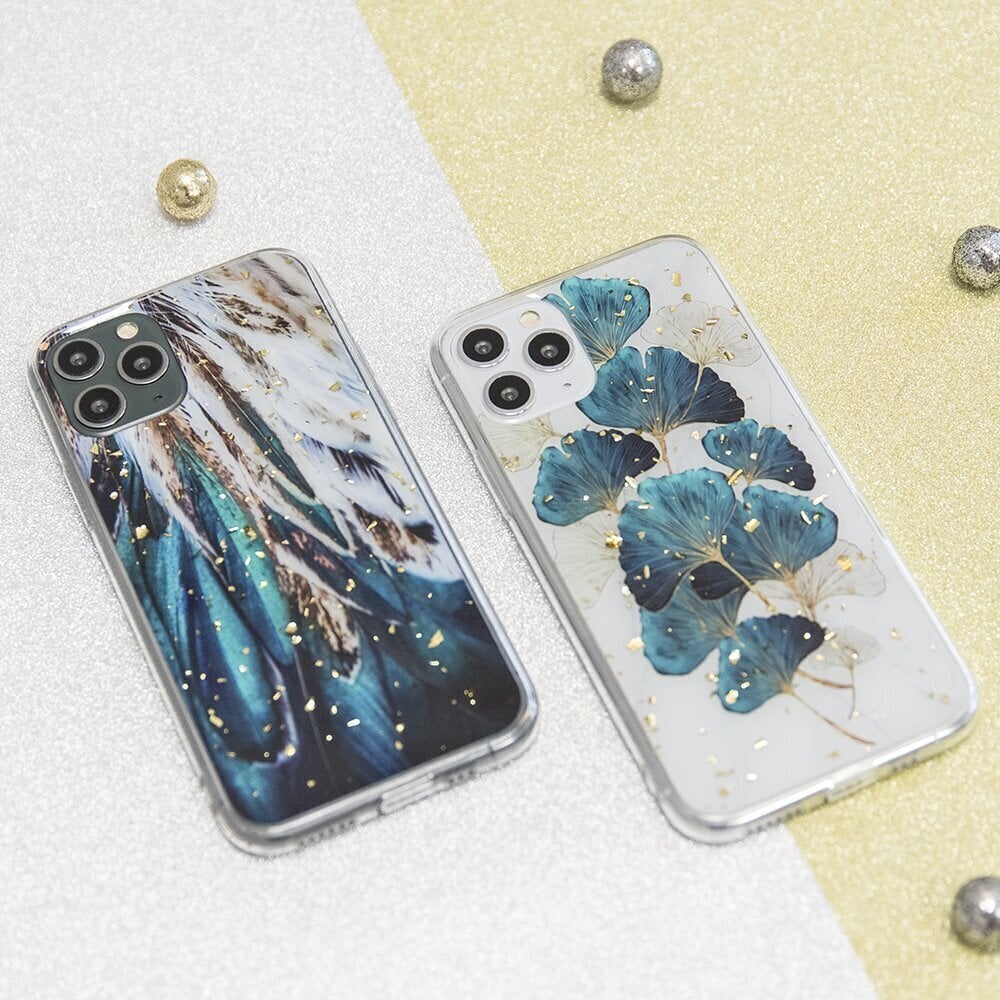 Gold Glam case for Samsung Galaxy A50 / A30 / A50s / A30s feathers цена и информация | Telefonide kaitsekaaned ja -ümbrised | hansapost.ee