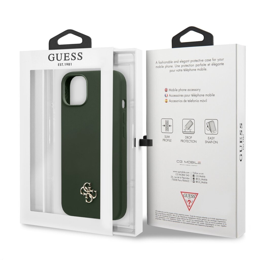 Guess 4G Silicone Metal Logo ümbris iPhone 13 jaoks цена и информация | Telefonide kaitsekaaned ja -ümbrised | hansapost.ee