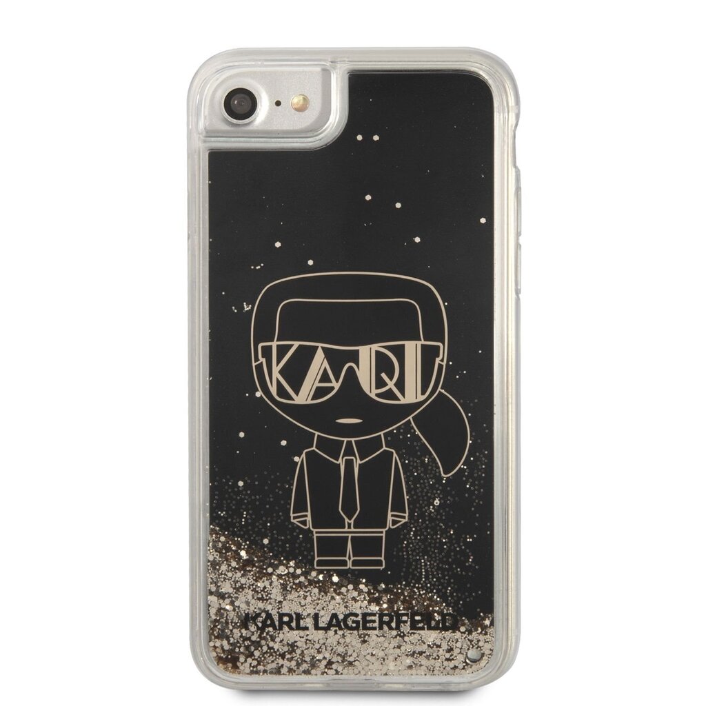 Karl Lagerfeld Liquid Glitter Gatsby ümbris iPhone 7/8/SE2020/SE2022 jaoks, must цена и информация | Telefonide kaitsekaaned ja -ümbrised | hansapost.ee