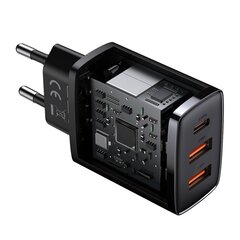 Зарядное устройство 30W 2xUSB + USB-C QC3.0 PD3.0, черный цена и информация | Зарядные устройства для телефонов | hansapost.ee