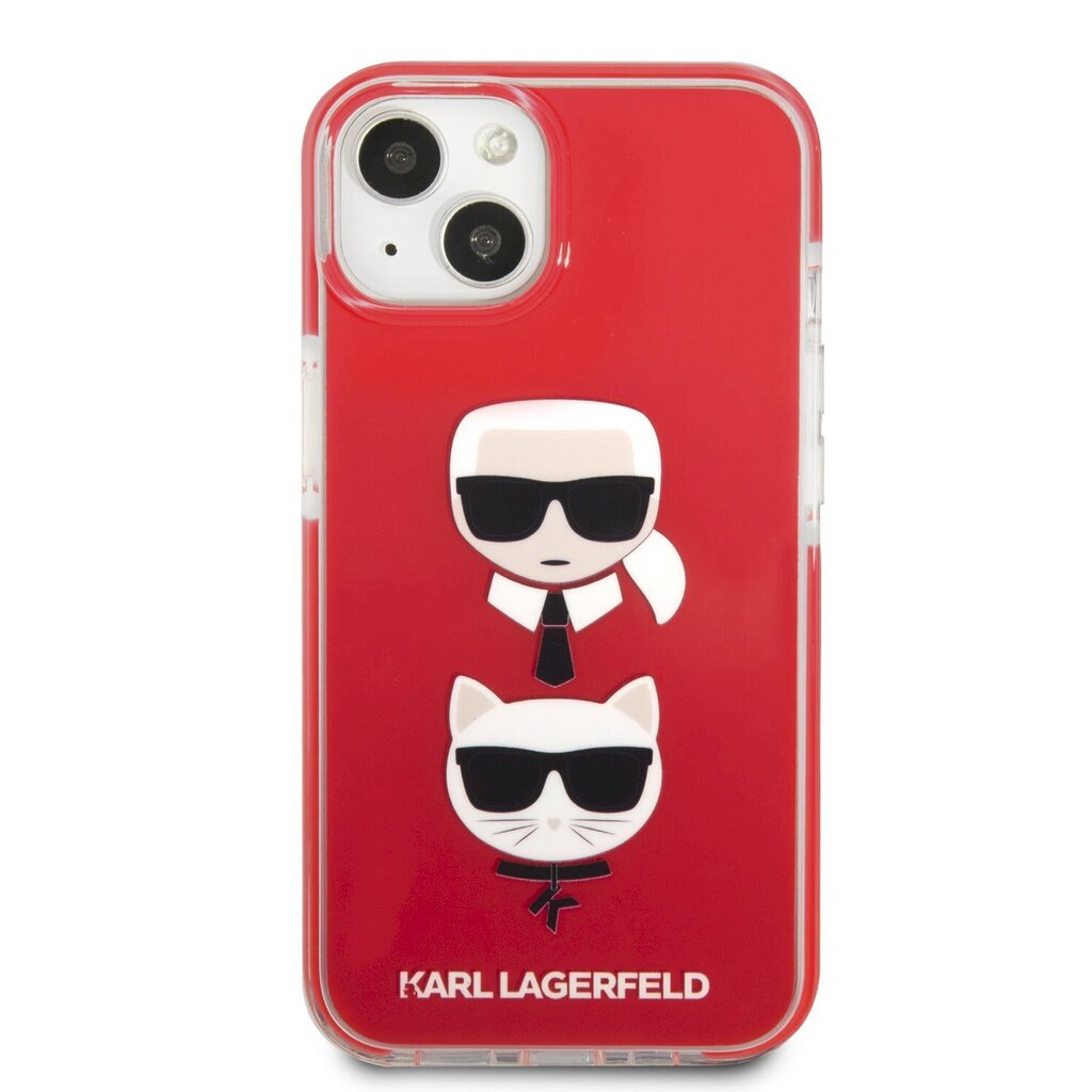 Karl Lagerfeld TPE Karl and Choupette Heads Case for iPhone 13 mini Red hind ja info | Telefonide kaitsekaaned ja -ümbrised | hansapost.ee