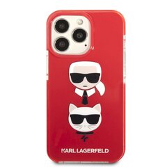 Karl Lagerfeld TPE Karl and Choupette Heads Case for iPhone 13 Pro Max Red hind ja info | Telefonide kaitsekaaned ja -ümbrised | hansapost.ee