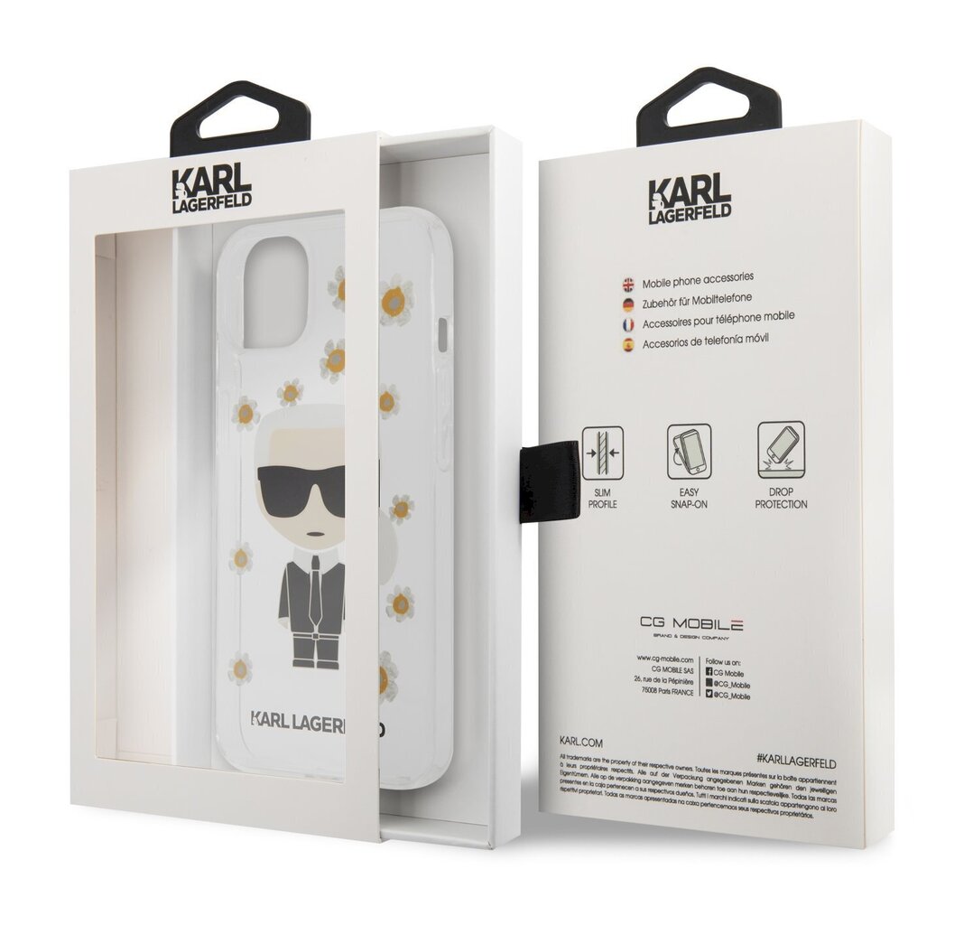 Karl Lagerfeld Ikonik Flower Case for iPhone 13 mini Transparent цена и информация | Telefonide kaitsekaaned ja -ümbrised | hansapost.ee