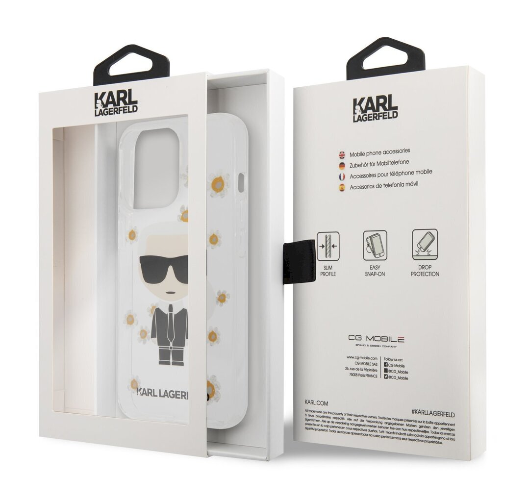 Karl Lagerfeld Ikonik Flower Case for iPhone 13 Pro Transparent hind ja info | Telefonide kaitsekaaned ja -ümbrised | hansapost.ee