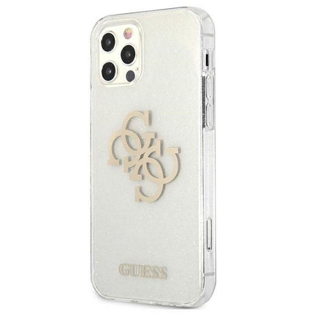 Guess case for iPhone 12 Pro Max 6,7" GUHCP12LPCUGL4GTR transparent hard case Glitter 4G Big Logo hind ja info | Telefonide kaitsekaaned ja -ümbrised | hansapost.ee