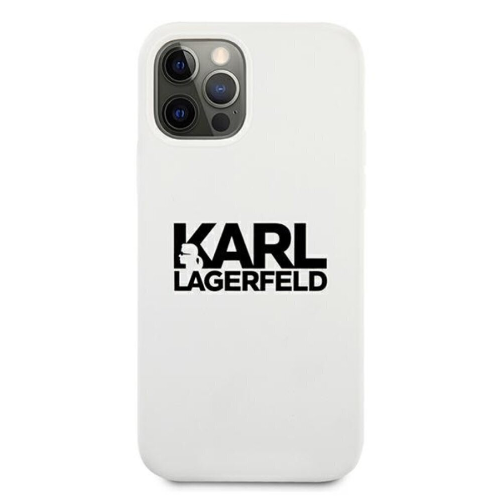 Karl Lagerfeld for iPhone 13 Mini 5,4'' KLHCP13SSLKLWH Silicone Stack Logo white hind ja info | Telefonide kaitsekaaned ja -ümbrised | hansapost.ee