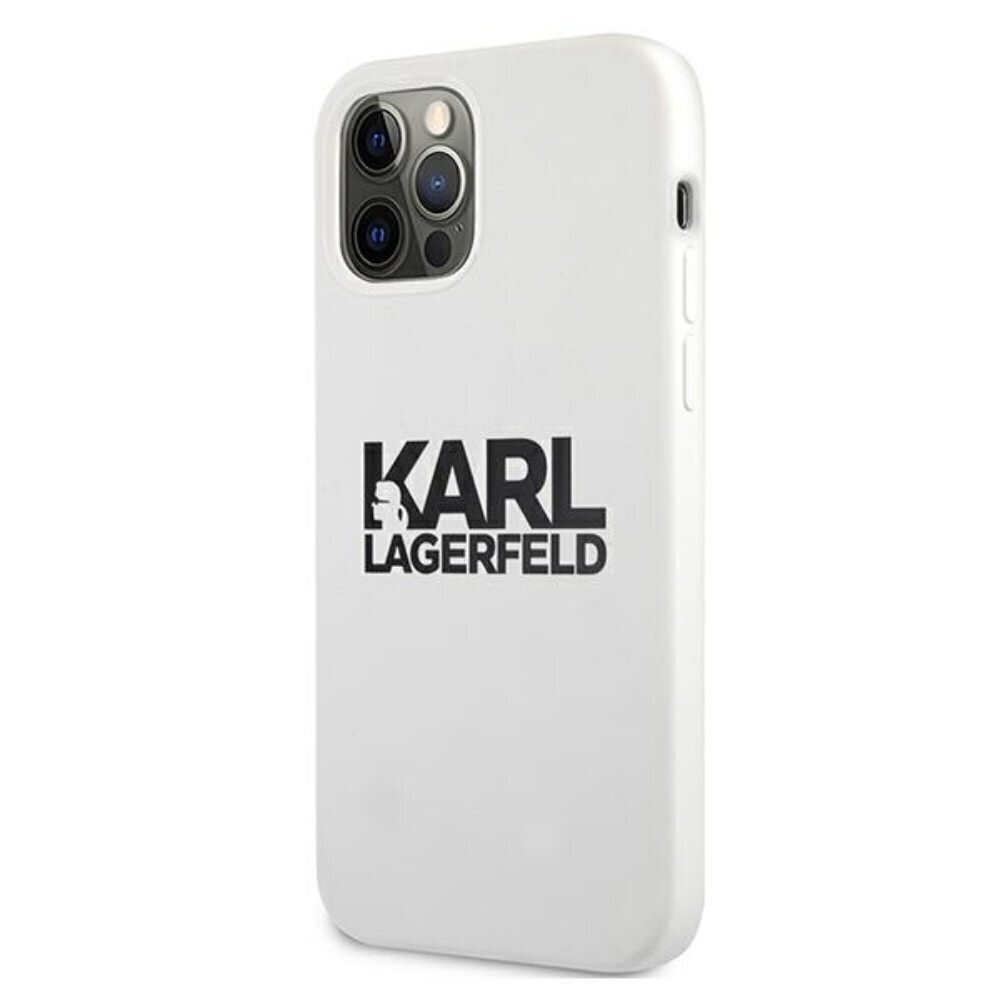 Karl Lagerfeld for iPhone 13 Mini 5,4'' KLHCP13SSLKLWH Silicone Stack Logo white hind ja info | Telefonide kaitsekaaned ja -ümbrised | hansapost.ee