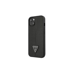 Guess case for iPhone 13 6,1" GUHCP13MPSATLK black hard case Saffiano Triangle Logo hind ja info | Telefonide kaitsekaaned ja -ümbrised | hansapost.ee