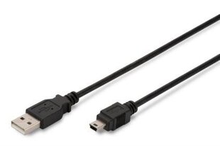 Assmann AK-300108-010-S, USB-A/Mini USB-B, 1 m цена и информация | Кабели и провода | hansapost.ee