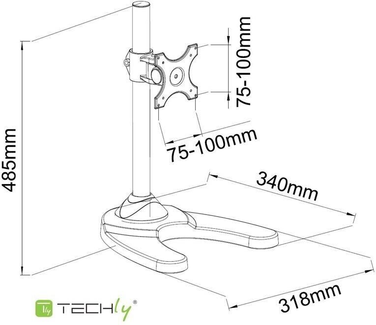 Techly LED/LCD 13-27" цена и информация | Monitori kinnitused | hansapost.ee