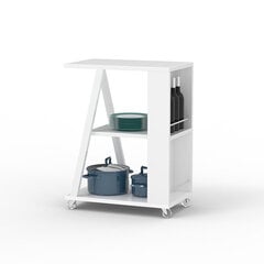 Кухонный шкаф на колесиках SoBuy FKW77-W, белый цена и информация | Кухонные шкафчики | hansapost.ee