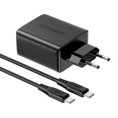 Acefast 2in1 charger 2x USB Type C / USB 65W, PD, QC 3.0, AFC, FCP (set with cable) black (A13 black) hind ja info | Laadijad mobiiltelefonidele | hansapost.ee