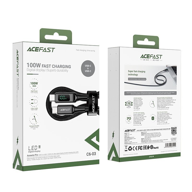 Acefast Cable USB-C hind ja info | Mobiiltelefonide kaablid | hansapost.ee