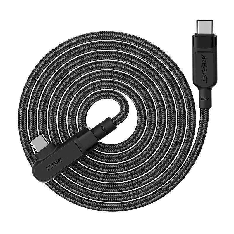 Acefast angled cable USB Type C - USB Type C 2m, 100W (20V / 5A) black (C5-03 Black) цена и информация | Mobiiltelefonide kaablid | hansapost.ee
