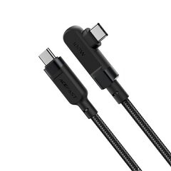 Acefast angled cable USB Type C - USB Type C 2m, 100W (20V / 5A) black (C5-03 Black) hind ja info | Mobiiltelefonide kaablid | hansapost.ee