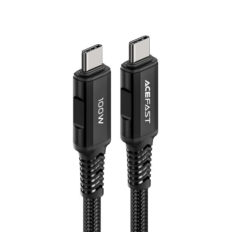 Acefast cable USB Type C - USB Type C 2m, 100W (20V / 5A) black (C4-03 Black) hind ja info | Mobiiltelefonide kaablid | hansapost.ee