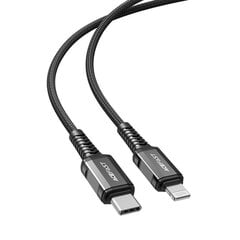 Acefast cable MFI USB Type C - Lightning 1.2m, 30W, 3A black (C1-01 black) hind ja info | Mobiiltelefonide kaablid | hansapost.ee