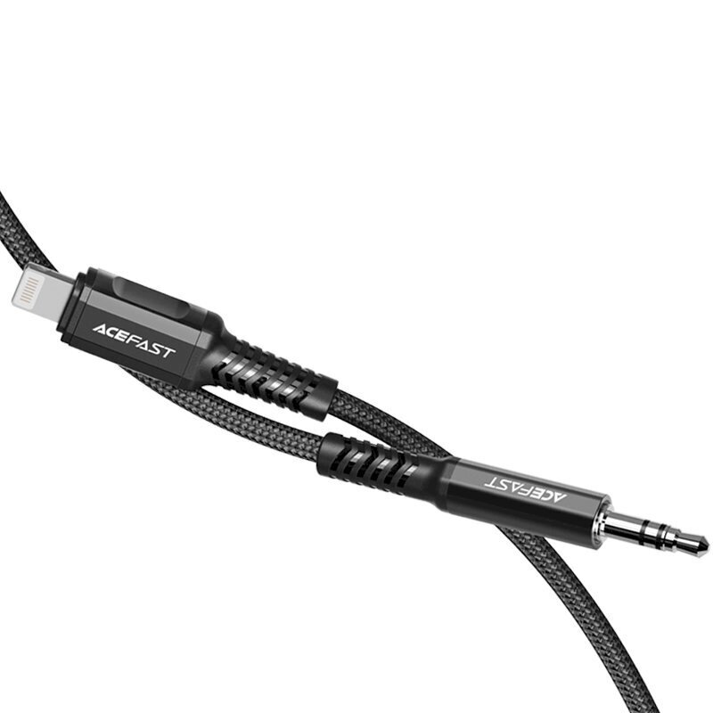 Acefast audio cable MFI Lightning - 3.5mm mini jack (male) 1.2m, AUX black (C1-06 black) hind ja info | Mobiiltelefonide kaablid | hansapost.ee