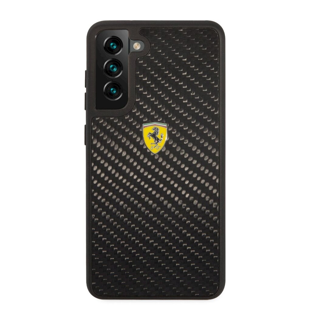 Ferrari Real Carbon Hard Case for Samsung Galaxy S21 FE 5G Black hind ja info | Telefonide kaitsekaaned ja -ümbrised | hansapost.ee