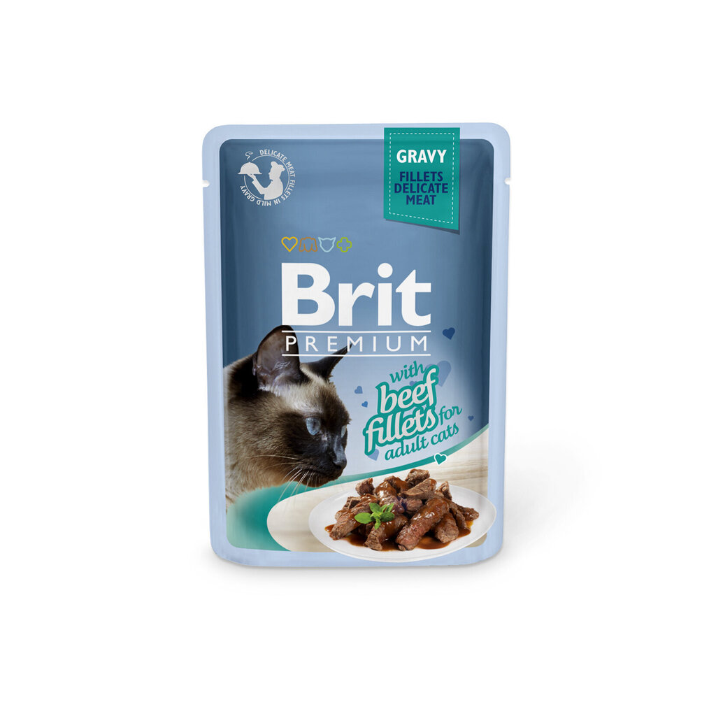 Konserv kassidele Brit Premium Cat Delicate Turkey in Beef 85gx24 tk цена и информация | Kassikonservid | hansapost.ee