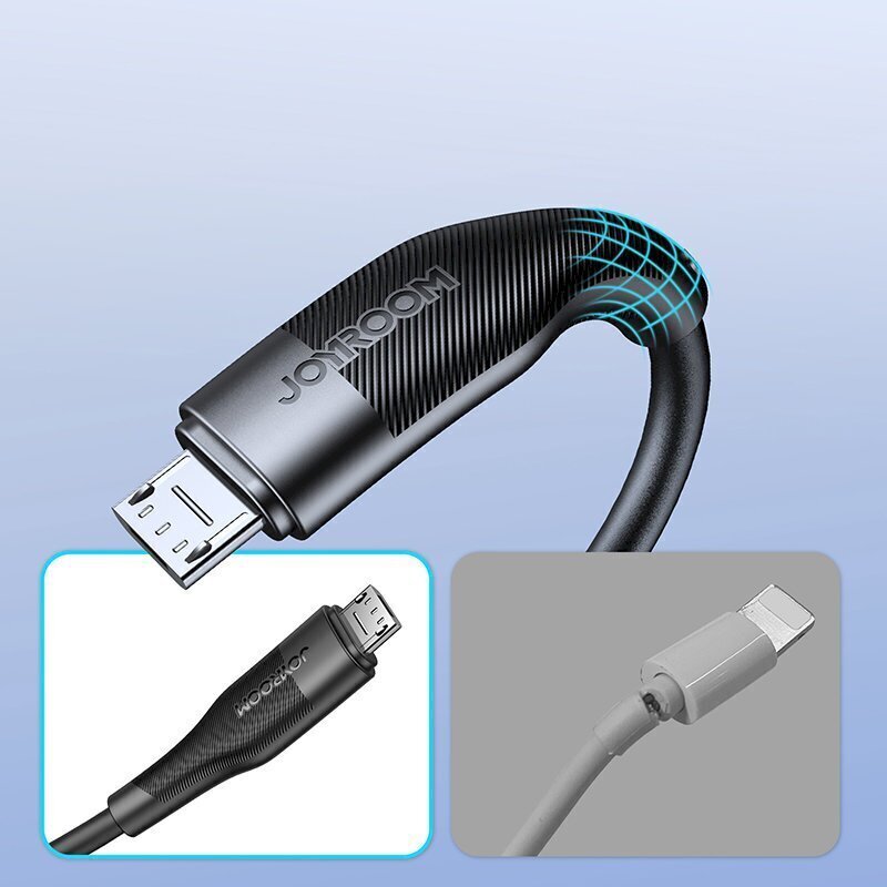 Joyroom USB cable - micro USB charging / data transmission 3A 1m black (S-1030M12) hind ja info | Mobiiltelefonide kaablid | hansapost.ee