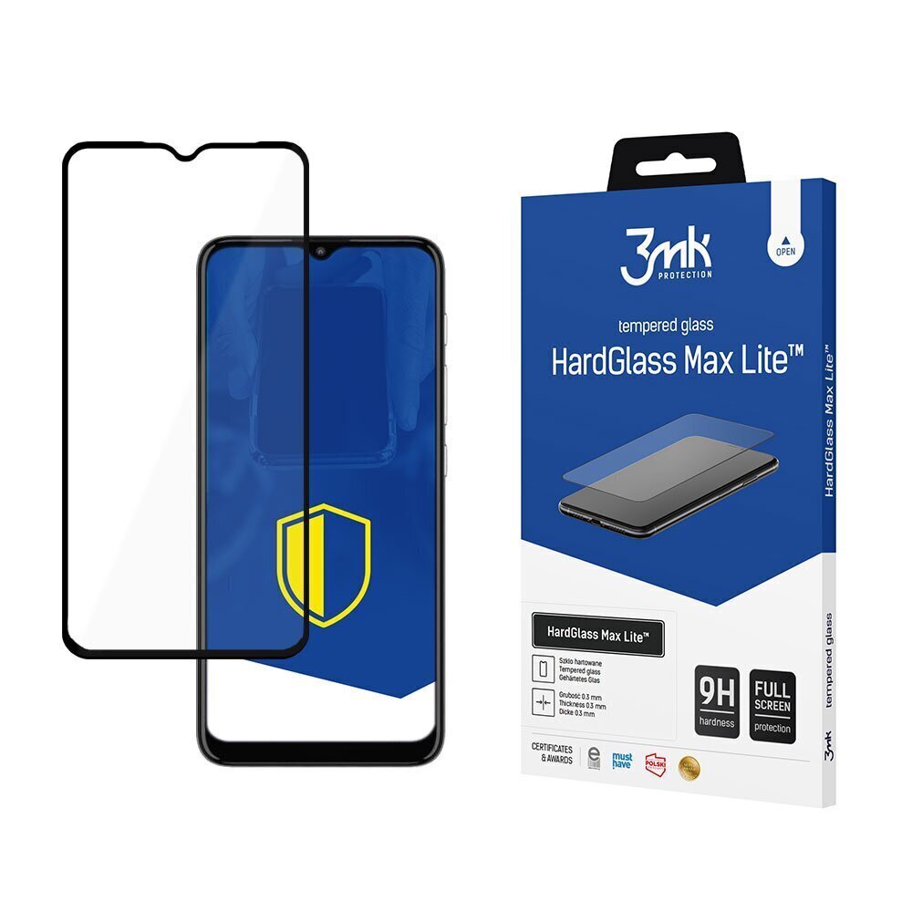 Motorola Moto E20 Black - 3mk HardGlass Max Lite™ screen protector hind ja info | Ekraani kaitseklaasid ja kaitsekiled | hansapost.ee