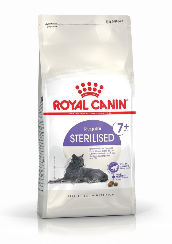 Royal Canin steriliseeritud kassidele Sterilised 7+, 1,5 kg цена и информация | Kassi kuivtoit ja kassikrõbinad | hansapost.ee