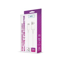 Setty cable USB - USB-C 1,0 m 2A white NEW цена и информация | Кабели для телефонов | hansapost.ee