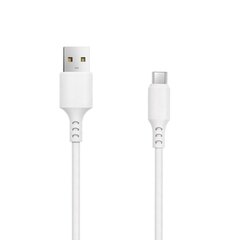 Setty cable USB - microUSB 1,0 m 2A white NEW hind ja info | Mobiiltelefonide kaablid | hansapost.ee