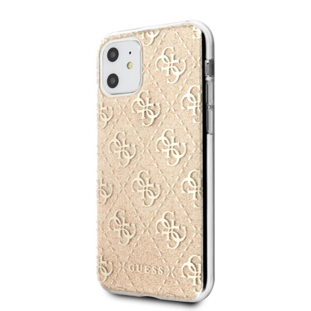 Guess case for Samsung Galaxy A31 A315 GUHCA31PCU4GLGO gold hard case 4G Glitter цена и информация | Telefonide kaitsekaaned ja -ümbrised | hansapost.ee