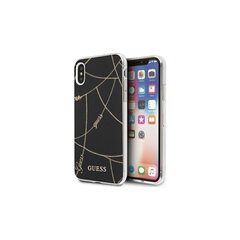 Guess case for iPhone XS Max GUHCI65PCUCHBK black hard case Gold Chain Collection hind ja info | Telefonide kaitsekaaned ja -ümbrised | hansapost.ee