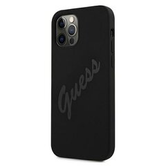 Guess case for iPhone 12 Pro Max 6,7" GUHCP12LLSVSBK black hard case Script Vintage hind ja info | Telefonide kaitsekaaned ja -ümbrised | hansapost.ee