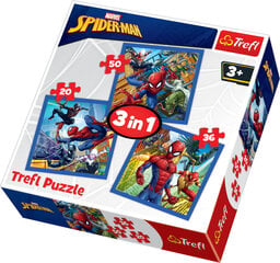 Pusle komplekt Trefl 3 in 1 Spiderman, 20+50+36 hind ja info | Pusled lastele ja täiskasvanutele | hansapost.ee