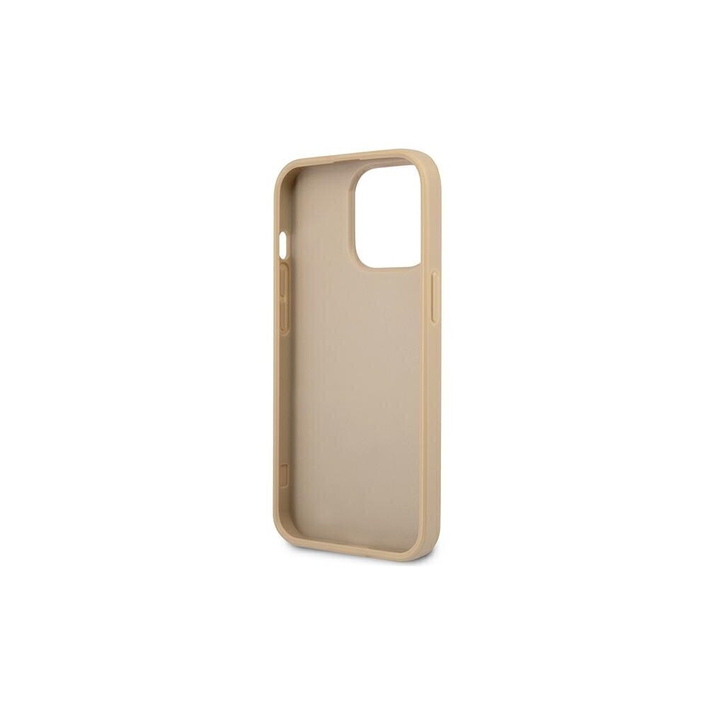 Guess case for iPhone 13 Pro / 13 6,1" GUHCP13LPSATLE beige hard case Saffiano Triangle Logo hind ja info | Telefonide kaitsekaaned ja -ümbrised | hansapost.ee