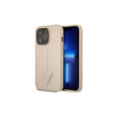 Guess case for iPhone 13 Pro / 13 6,1" GUHCP13LPSATLE beige hard case Saffiano Triangle Logo hind ja info | Telefonide kaitsekaaned ja -ümbrised | hansapost.ee