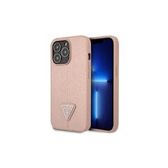 Guess case for iPhone 13 Pro Max 6,7" GUHCP13XPSATLP pink hard case Saffiano Triangle Logo цена и информация | Чехлы для телефонов | hansapost.ee