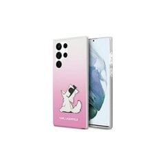 Karl Largerfeld case for Samsung Galaxy S22 Ultra KLHCS22LCFNRCPI pink hard case Choupette Eat Gradient hind ja info | Telefonide kaitsekaaned ja -ümbrised | hansapost.ee