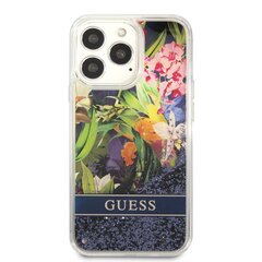 Guess Liquid Glitter Flower Case for iPhone 13 Pro Blue цена и информация | Чехлы для телефонов | hansapost.ee