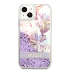 Guess Liquid Glitter Flower Case for iPhone 13 mini Purple hind ja info | Telefonide kaitsekaaned ja -ümbrised | hansapost.ee
