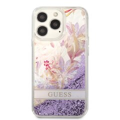 Guess Liquid Glitter Flower Case for iPhone 13 Pro Purple hind ja info | Telefonide kaitsekaaned ja -ümbrised | hansapost.ee
