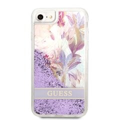 Guess Liquid Glitter Flower Case for iPhone 7/8/SE2020/SE2022 Purple hind ja info | Telefonide kaitsekaaned ja -ümbrised | hansapost.ee