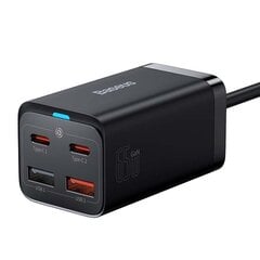 Быстрое зарядное устройство Baseus GaN3 Pro, 2x USB-C, 2x USB, 65 Вт (черное) цена и информация | Зарядные устройства для телефонов | hansapost.ee