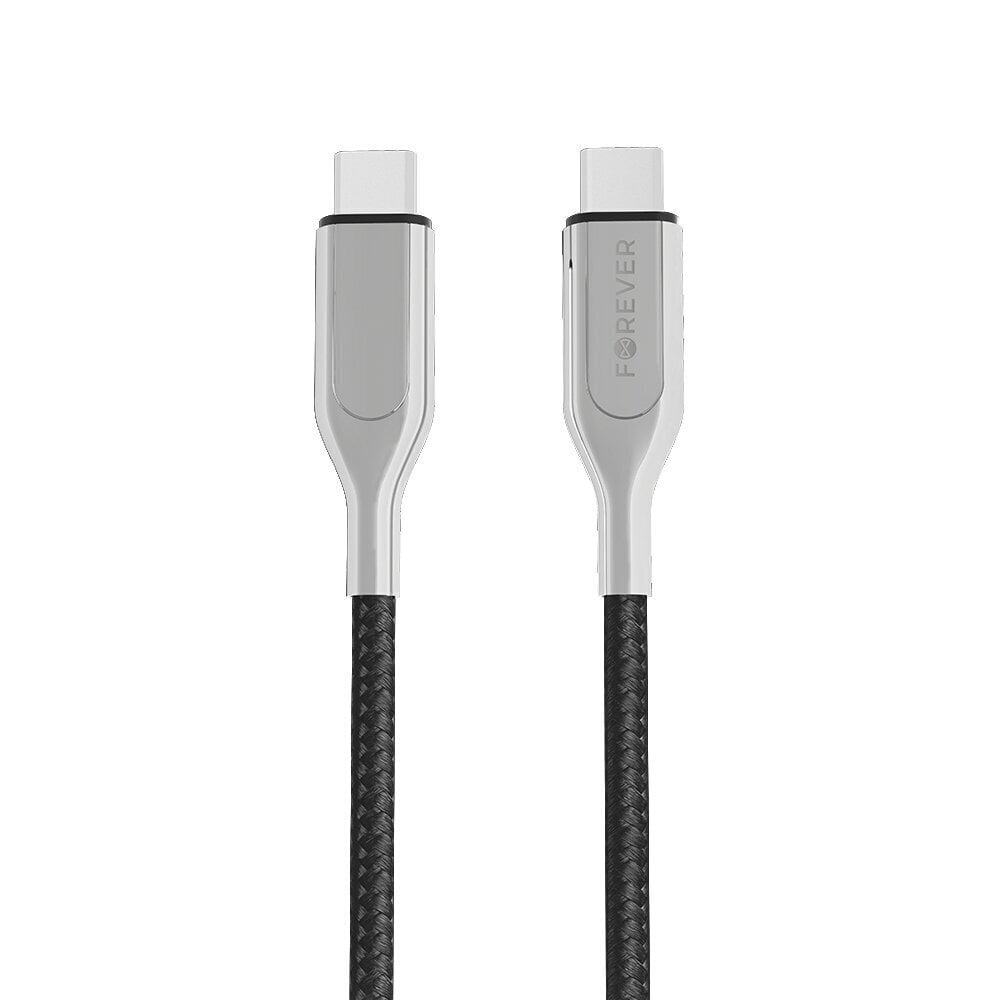 Forever Core Ultra Fast PD cable USB-C - USB-C 1,5 m black 60W цена и информация | Mobiiltelefonide kaablid | hansapost.ee