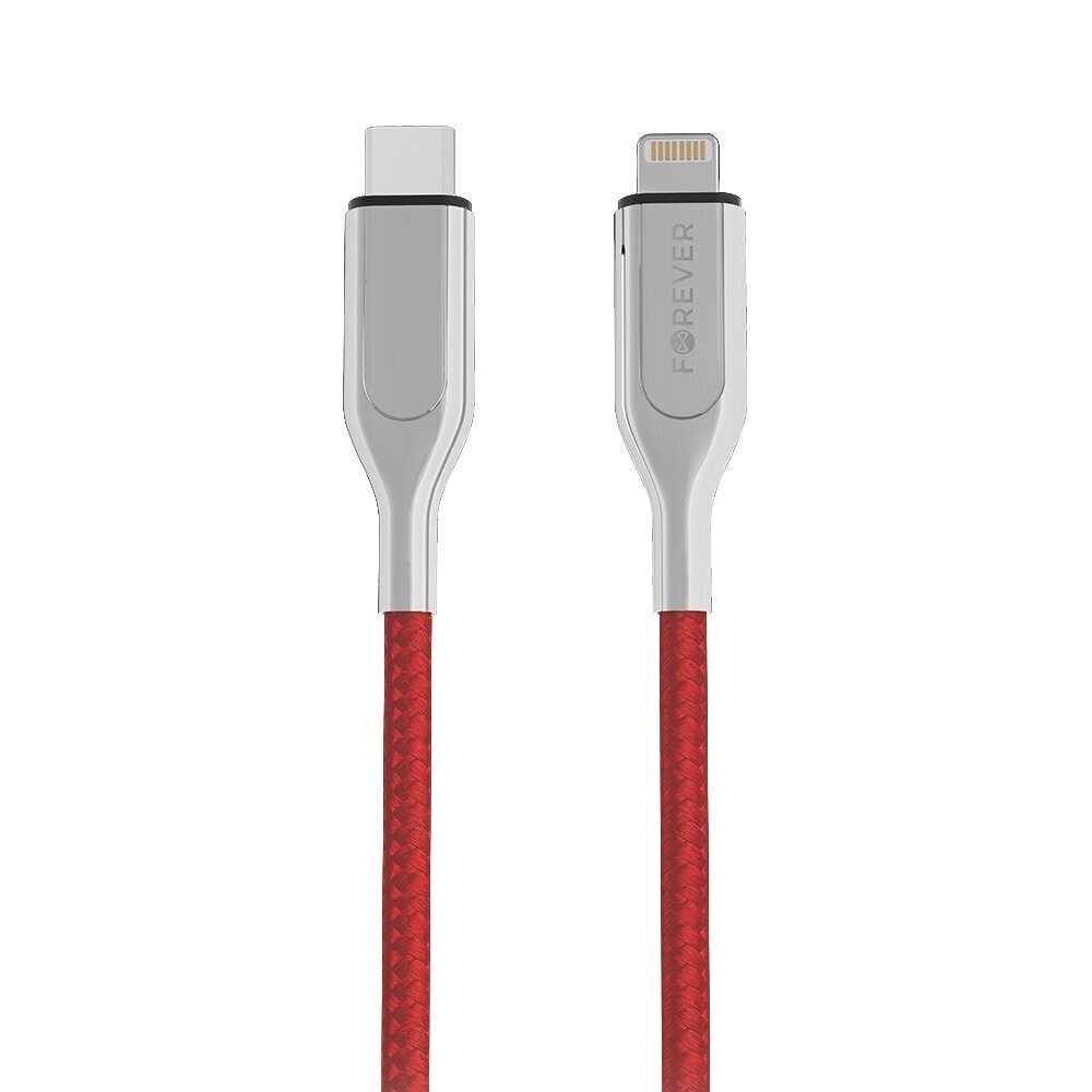 Forever Core Utra Fast MFI PD cable USB-C - Lightning 1,5 m 2,4A red hind ja info | Mobiiltelefonide kaablid | hansapost.ee