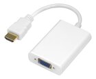 HDMI - VGA adapter Deltaco 1920x1080 60Hz, 0.2m, valge / HDMI-VGA8-K / 00100029