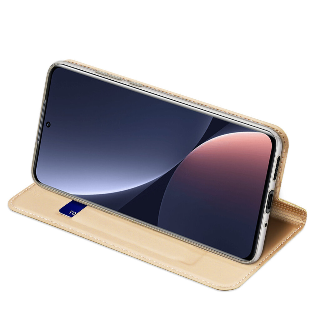 Dux Ducis Skin Pro Holster Cover Flip Cover, telefonile Xiaomi 12 Pro, kuldne цена и информация | Telefonide kaitsekaaned ja -ümbrised | hansapost.ee