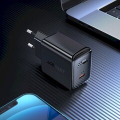 Acefast fast charger USB Type C 20W Power Delivery black (A1 EU black) hind ja info | Laadijad mobiiltelefonidele | hansapost.ee